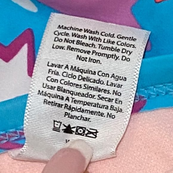 Wonder Nation Girls 12M Orange & Blue Two Piece Bathing Suit - Picture 9 of 10